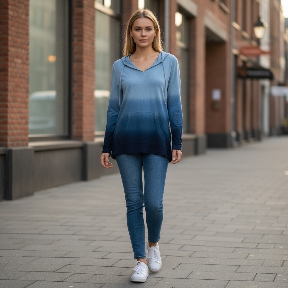 American Living Blue hombre Pullover Hoodie